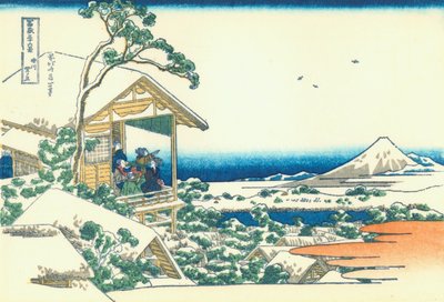 Tea House at Koishikawa. The Morning After a Snowfall by Katsushika Hokusai